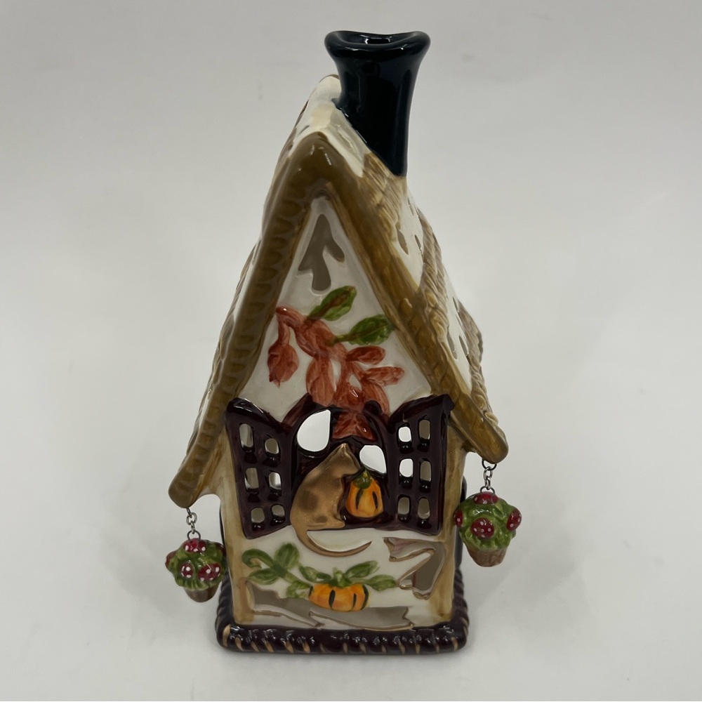 Blue Sky Autumn ceramic tea light house